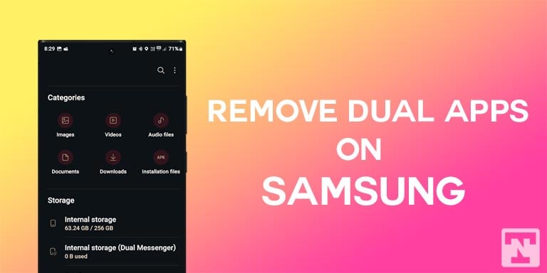 Sådan fjernes dual apps og internt lager på Samsung 