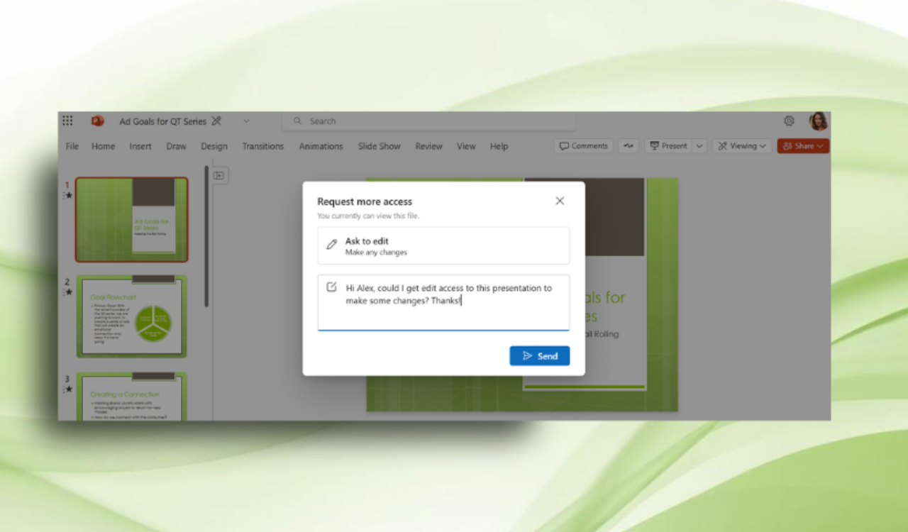 Microsoft 365 Web Apps Få en simpel mulighed for anmodning om redigeringsadgang