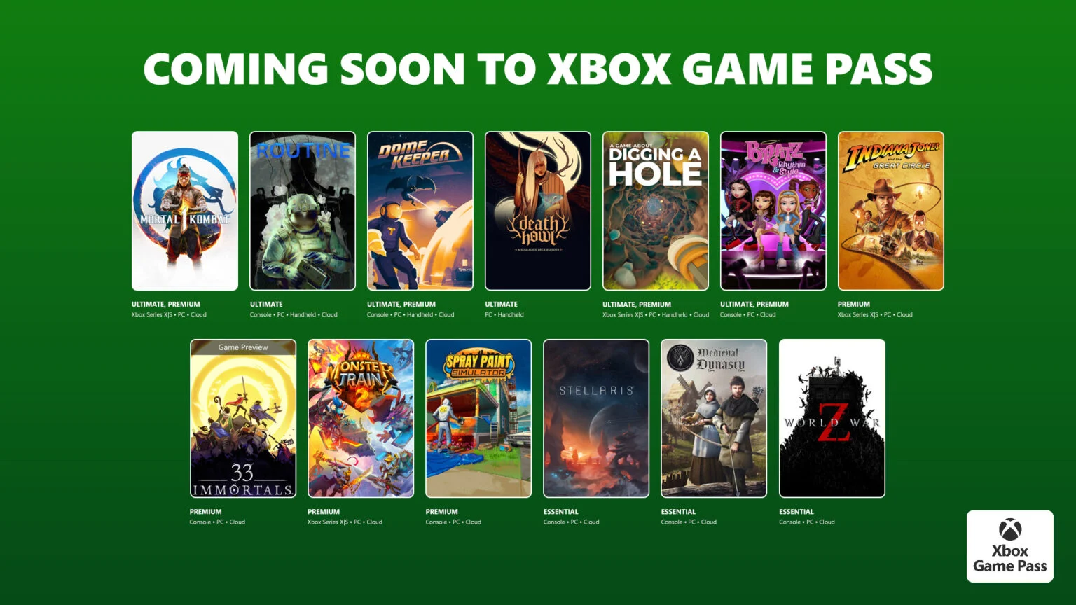 Mehr als 15 neue Titel kommen zum Xbox Game Pass 